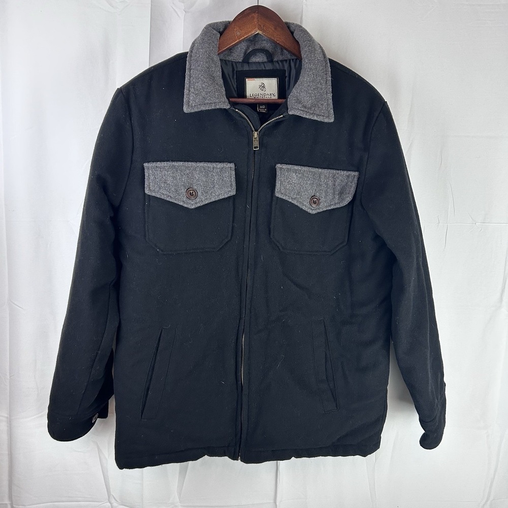 Legendary Whitetails Outdoorsman Jacket Black‎ Heavy Sherpa Lined Wool Blend M
